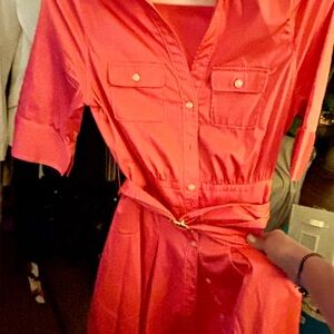 Ivanka Trump Coral Midi Dress